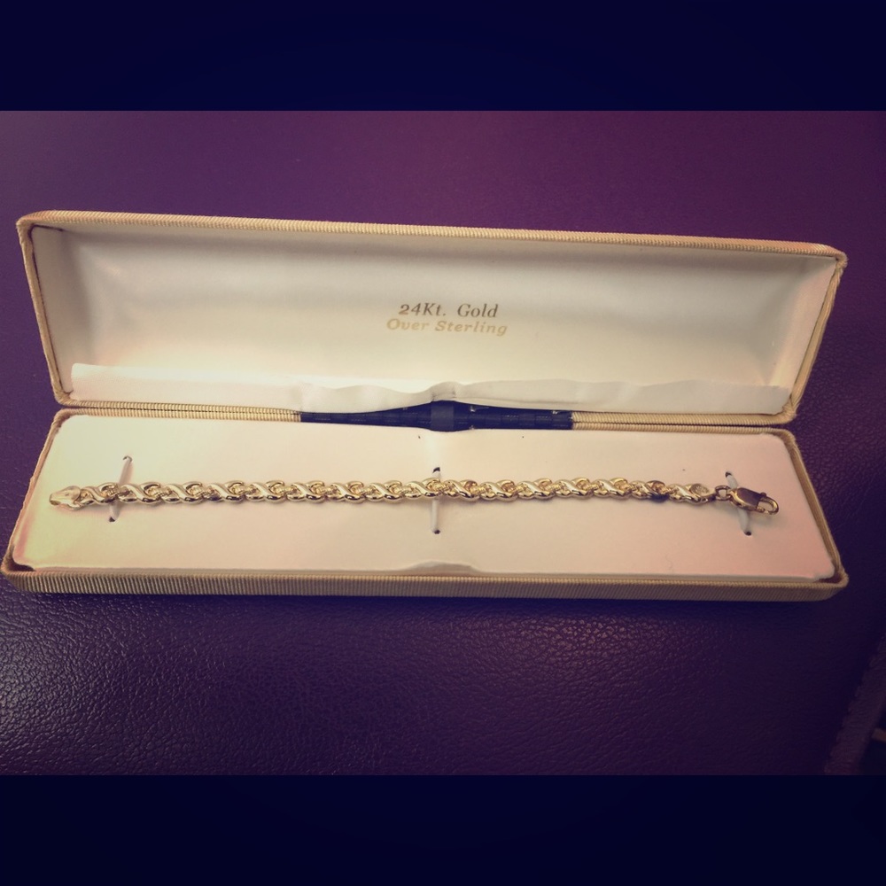 24 Kt. Gold over sterling Bracelet